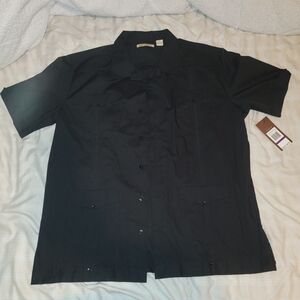 Men's Havanera Black Short Sleeve Button-up Shirt